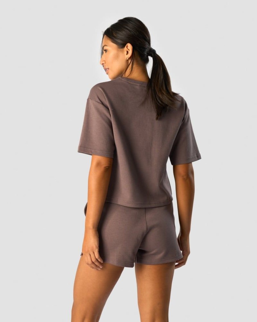 Dame ICIW T-Shirts | Revive Heavy Cropped T-Shirt Wmn Dusty Brown