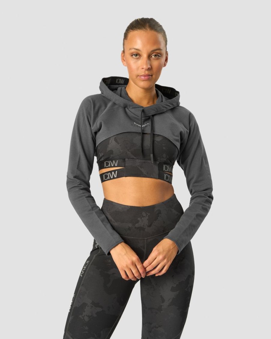 Dame ICIW Langermet | Ultimate Training Cropped Hoodie Storm Grey