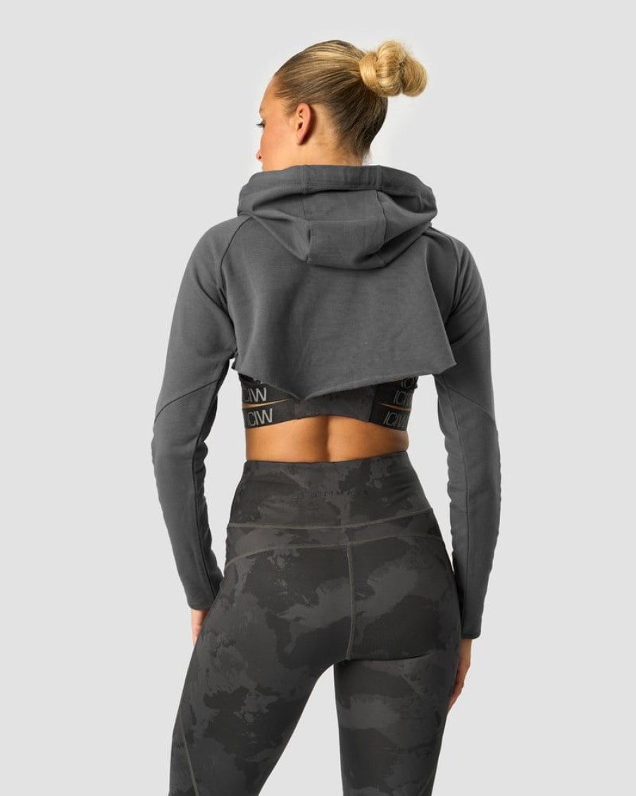 Dame ICIW Langermet | Ultimate Training Cropped Hoodie Storm Grey