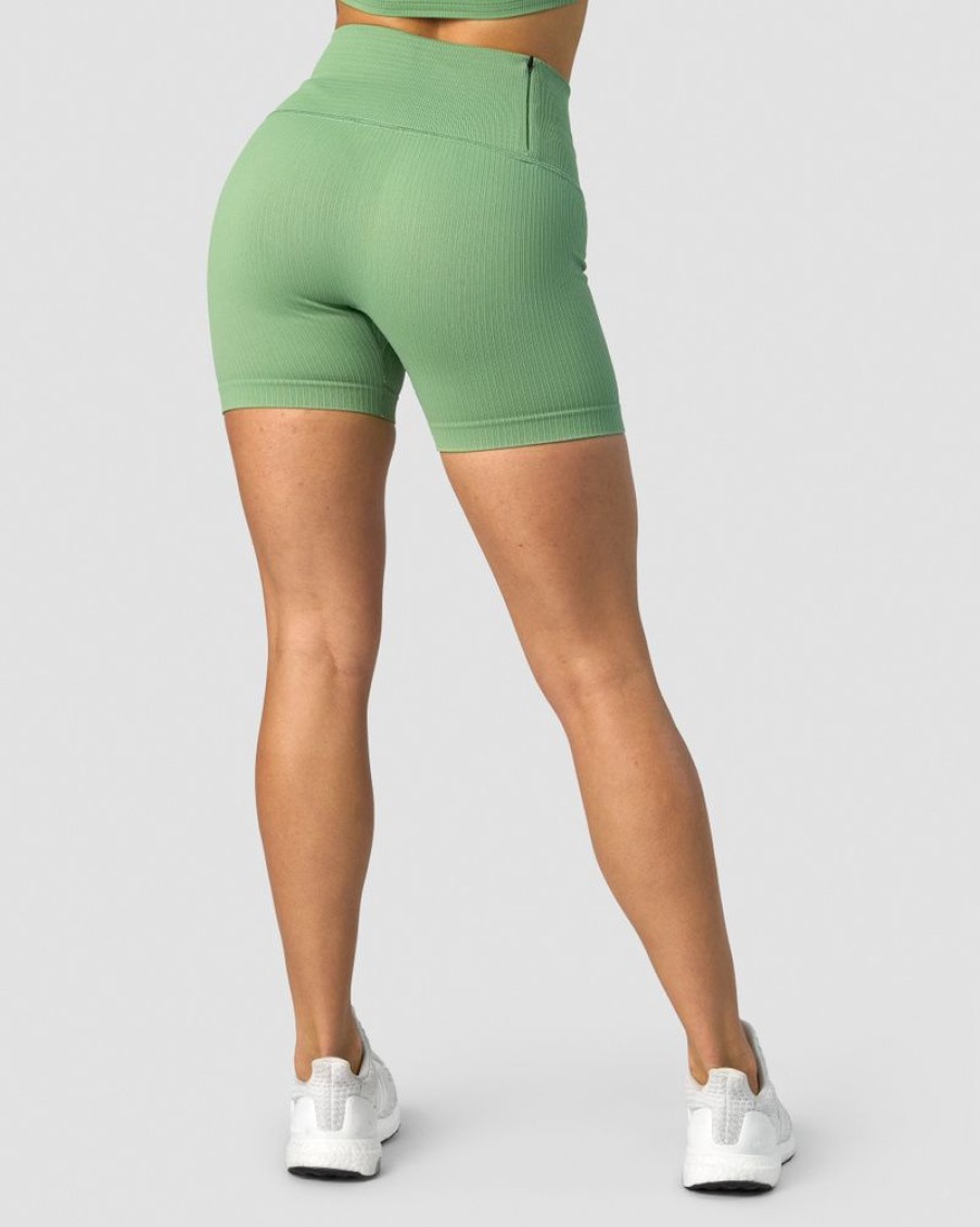 Dame ICIW Seamless | Ribbed Define Seamless Pocket Shorts Light Green
