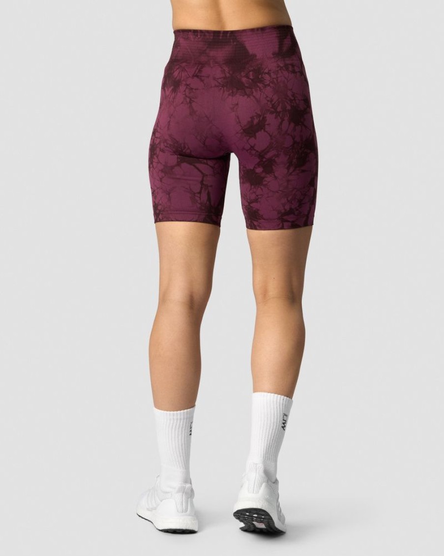 Dame ICIW Seamless | Define Seamless Tie Dye Biker Shorts Burgundy