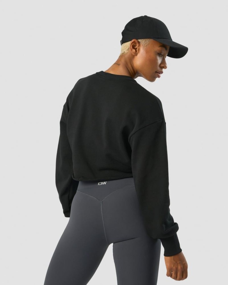 Dame ICIW Langermet | Nimble Cropped Crewneck Black