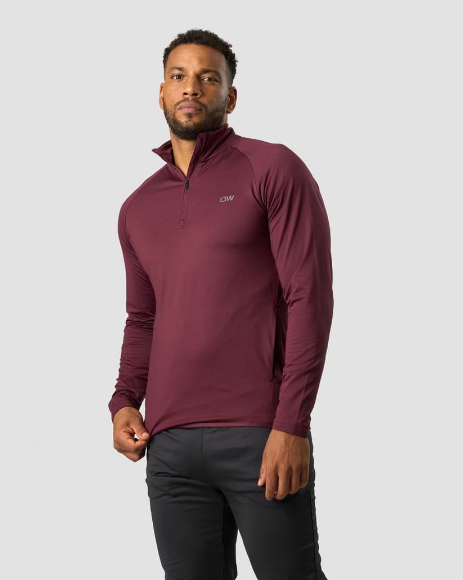 Herre ICIW Langermet | Ultimate Training 1/4 Zip Burgundy