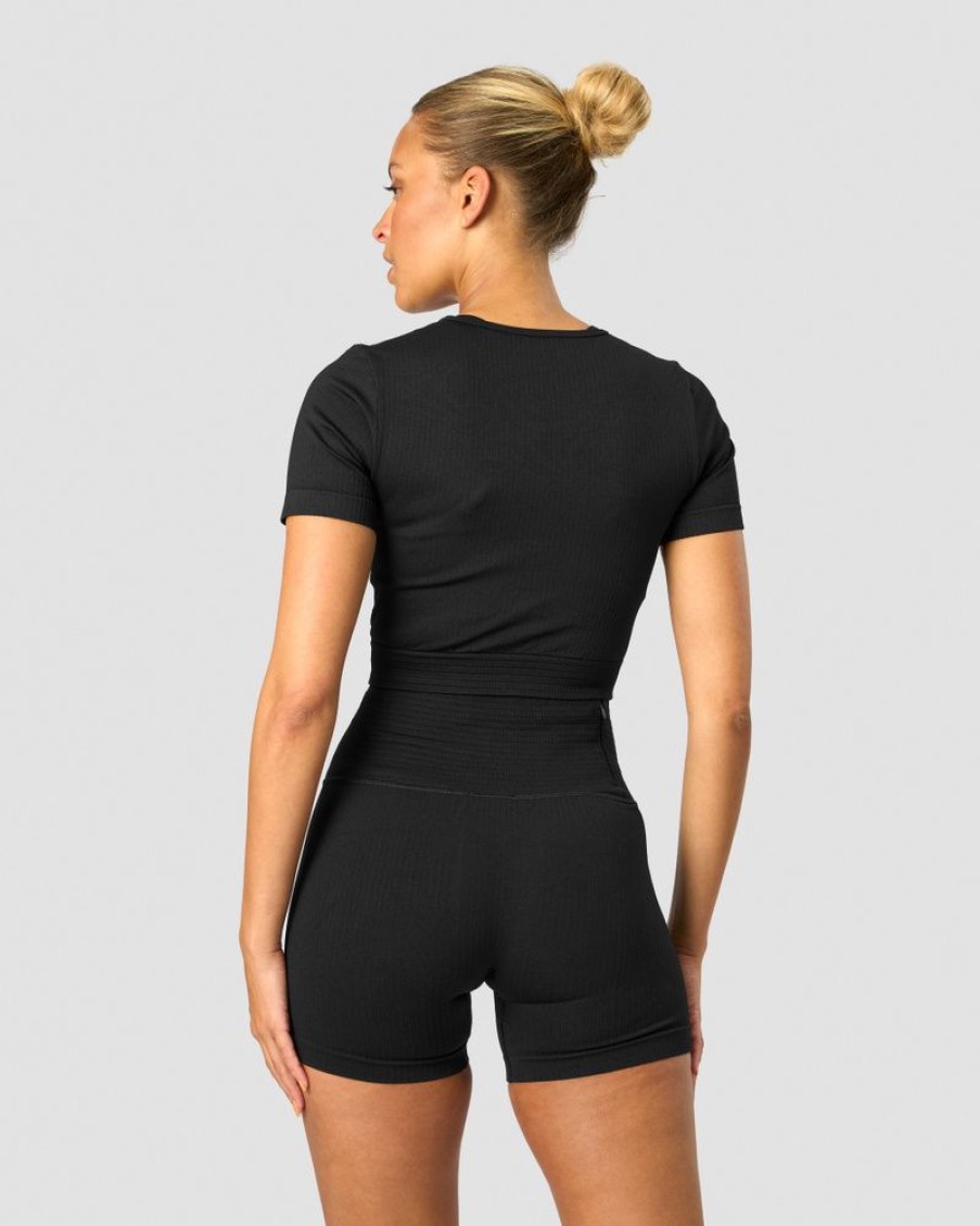 Dame ICIW Seamless | Ribbed Define Seamless Cropped T-Shirt Black