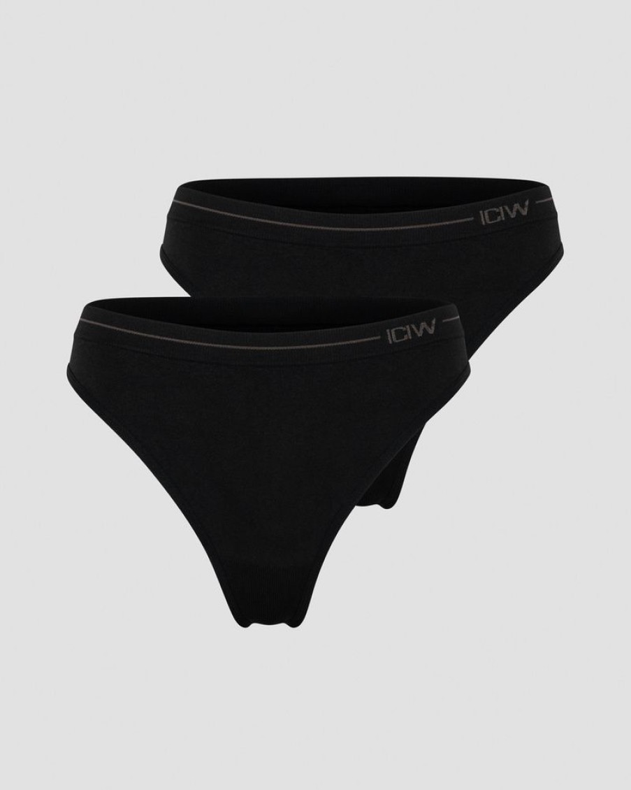 Dame ICIW Seamless | Everyday Seamless Thong 2-Pack Black