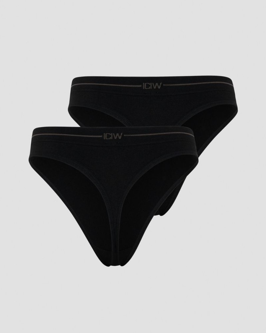 Dame ICIW Seamless | Everyday Seamless Thong 2-Pack Black