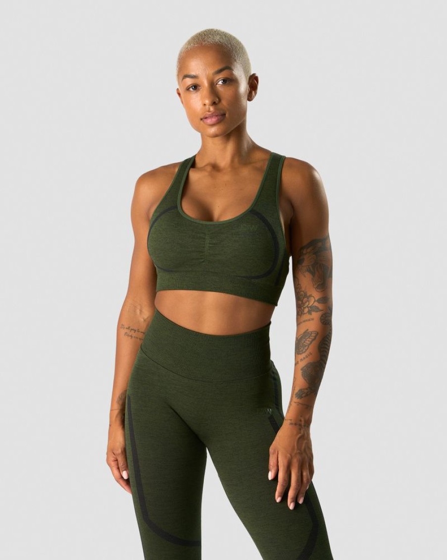 Dame ICIW Sport-Bh | Rush Seamless Sports Bra Dark Green