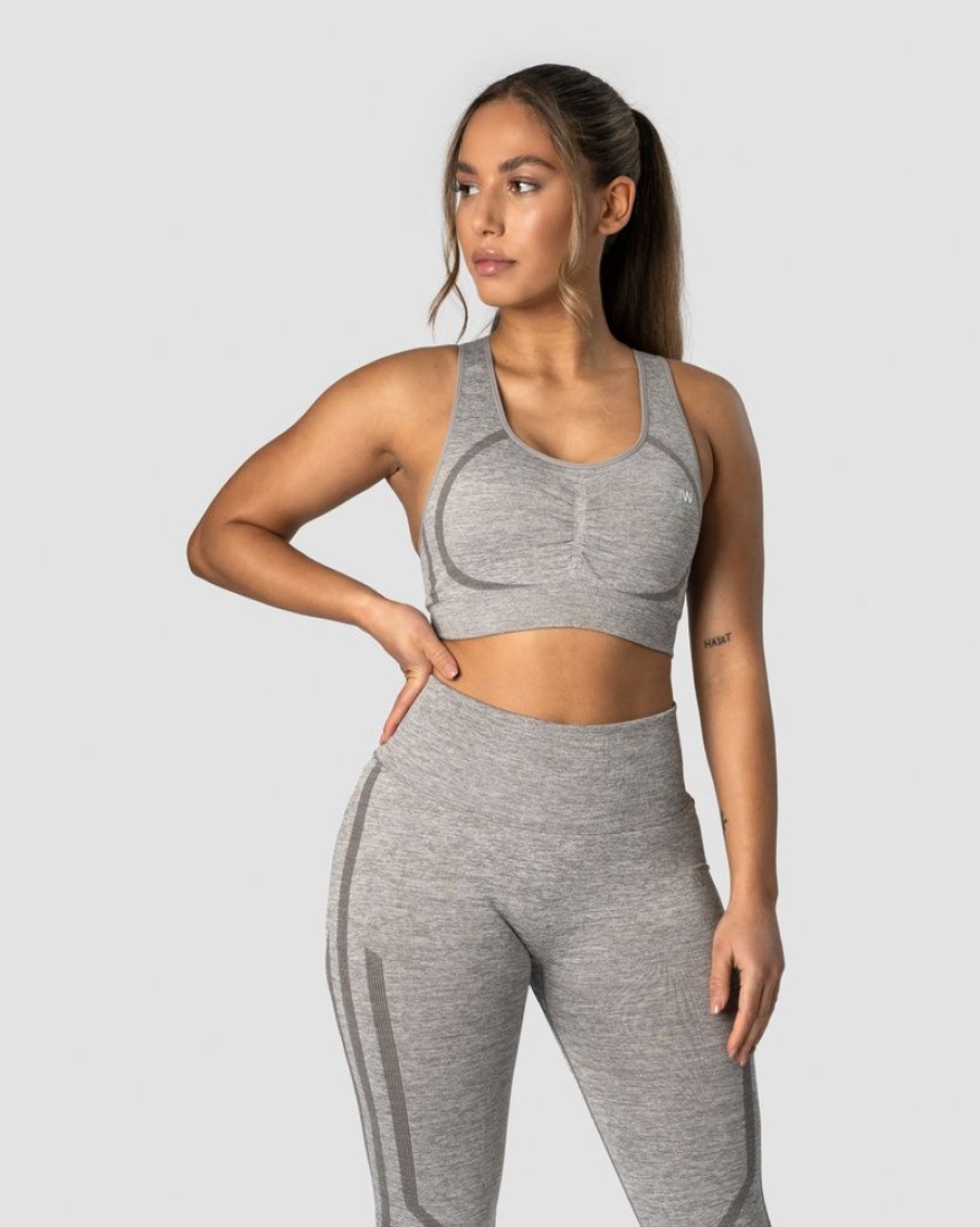 Dame ICIW Sport-Bh | Rush Seamless Sports Bra Lt Grey Melange