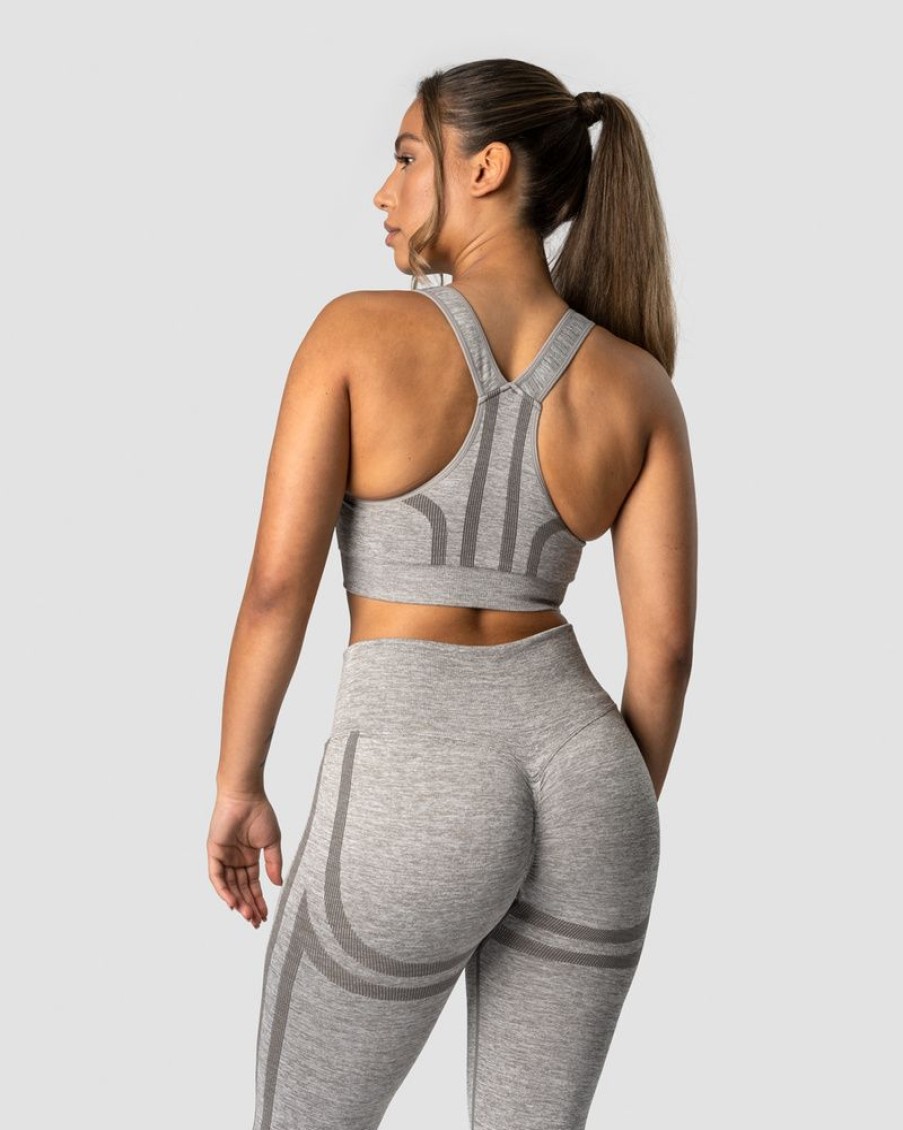 Dame ICIW Sport-Bh | Rush Seamless Sports Bra Lt Grey Melange