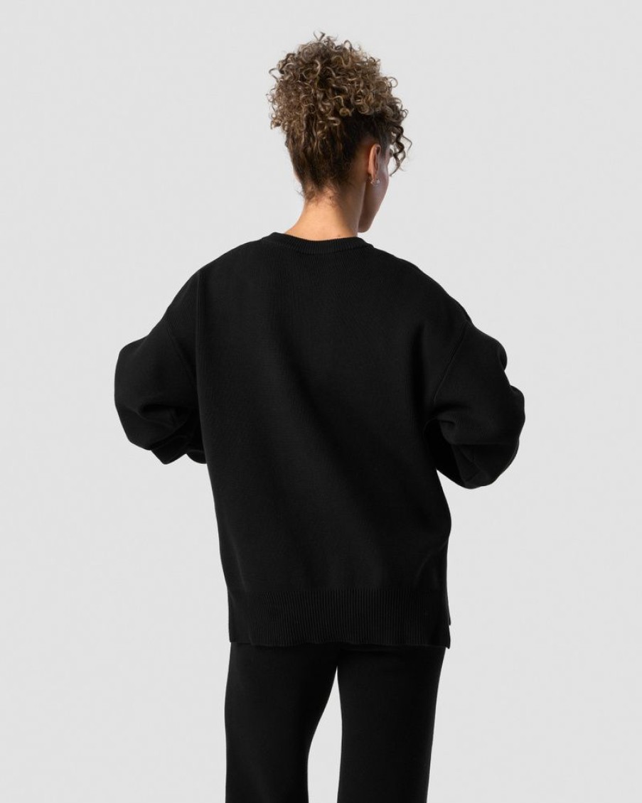 Dame ICIW Langermet | Soft Knit Oversized Crewneck Black