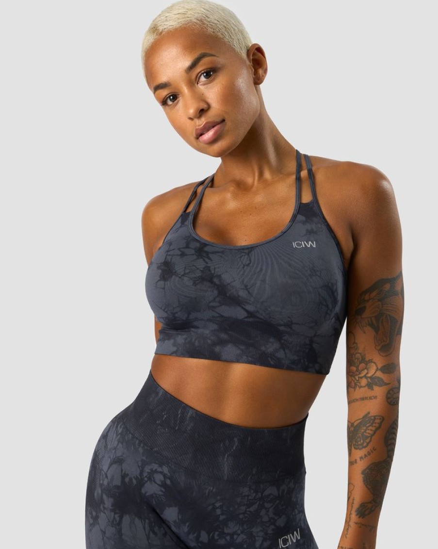 Dame ICIW Sport-Bh | Define Seamless Tie Dye Sports Bra Dark Blue