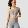 Dame ICIW Sport-Bh | Ultimate Training Zipper Sports Bra Grey