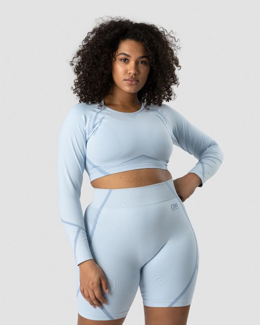 Dame ICIW Seamless | Blick Seamless Crop Top Light Blue