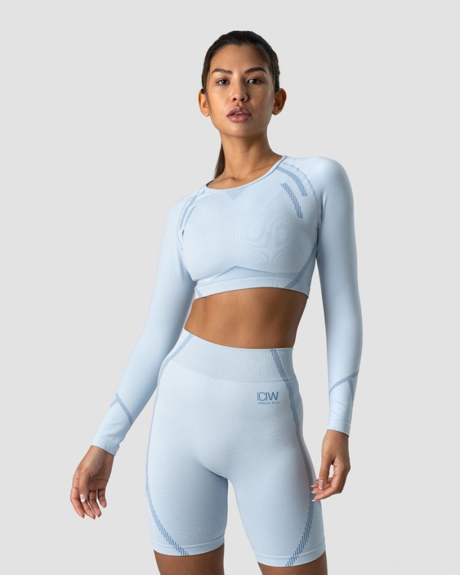 Dame ICIW Seamless | Blick Seamless Crop Top Light Blue