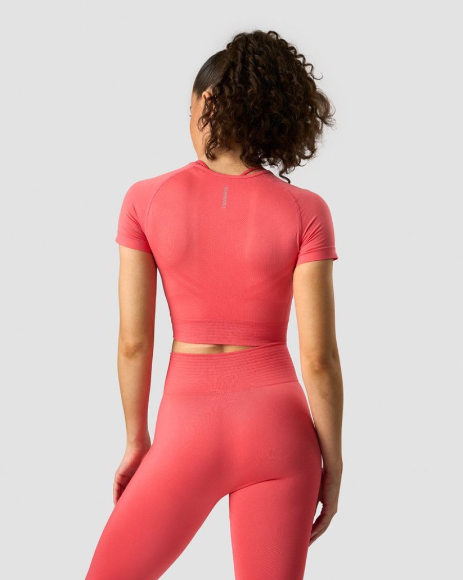 Dame ICIW Seamless | Define Seamless Cropped T-Shirt Coral