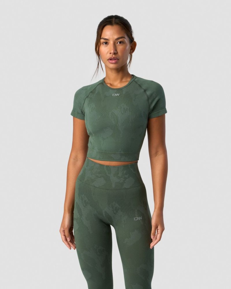 Dame ICIW Seamless | Camo Seamless T-Shirt Green