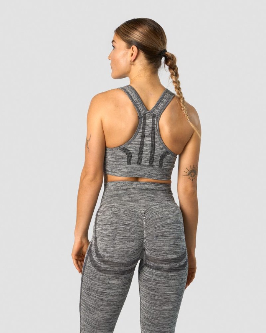 Dame ICIW Sport-Bh | Rush Seamless Sports Bra Grey Melange