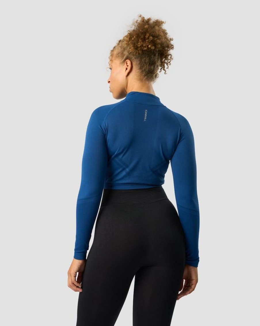 Dame ICIW Seamless | Define Cropped 1/4 Zip Dark Navy