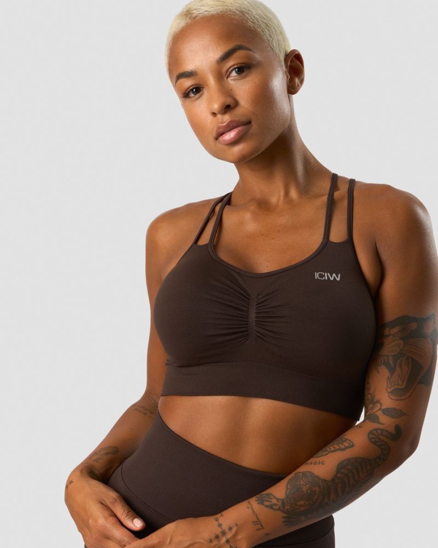 Dame ICIW Sport-Bh | Define Seamless Scrunch Sports Bra Dark Brown
