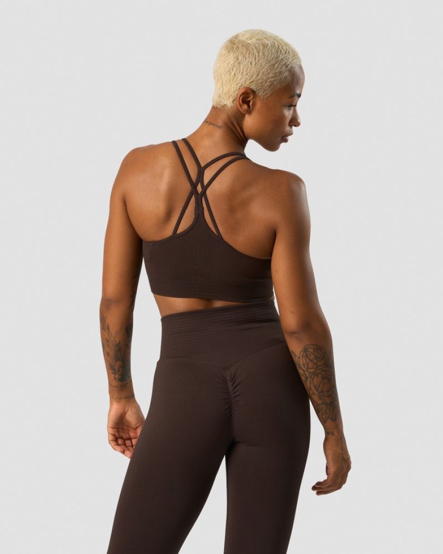 Dame ICIW Sport-Bh | Define Seamless Scrunch Sports Bra Dark Brown