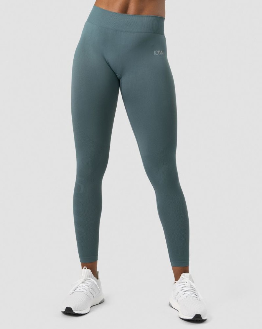 Dame ICIW Tights & Leggings | Define Seamless Tights Mid Waist Jungle Green