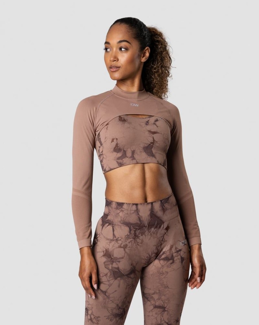 Dame ICIW Seamless | Define Seamless Ls Shoulder Top Dark Greige