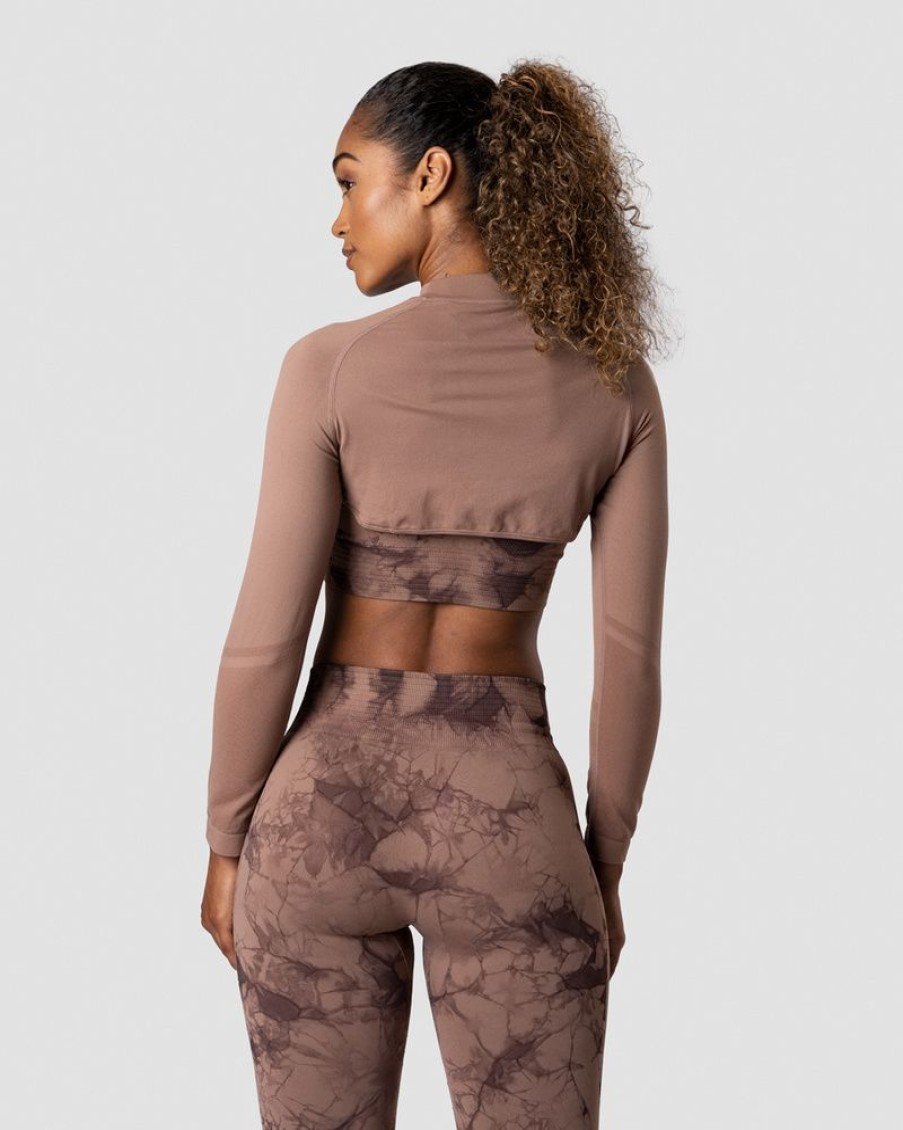 Dame ICIW Seamless | Define Seamless Ls Shoulder Top Dark Greige