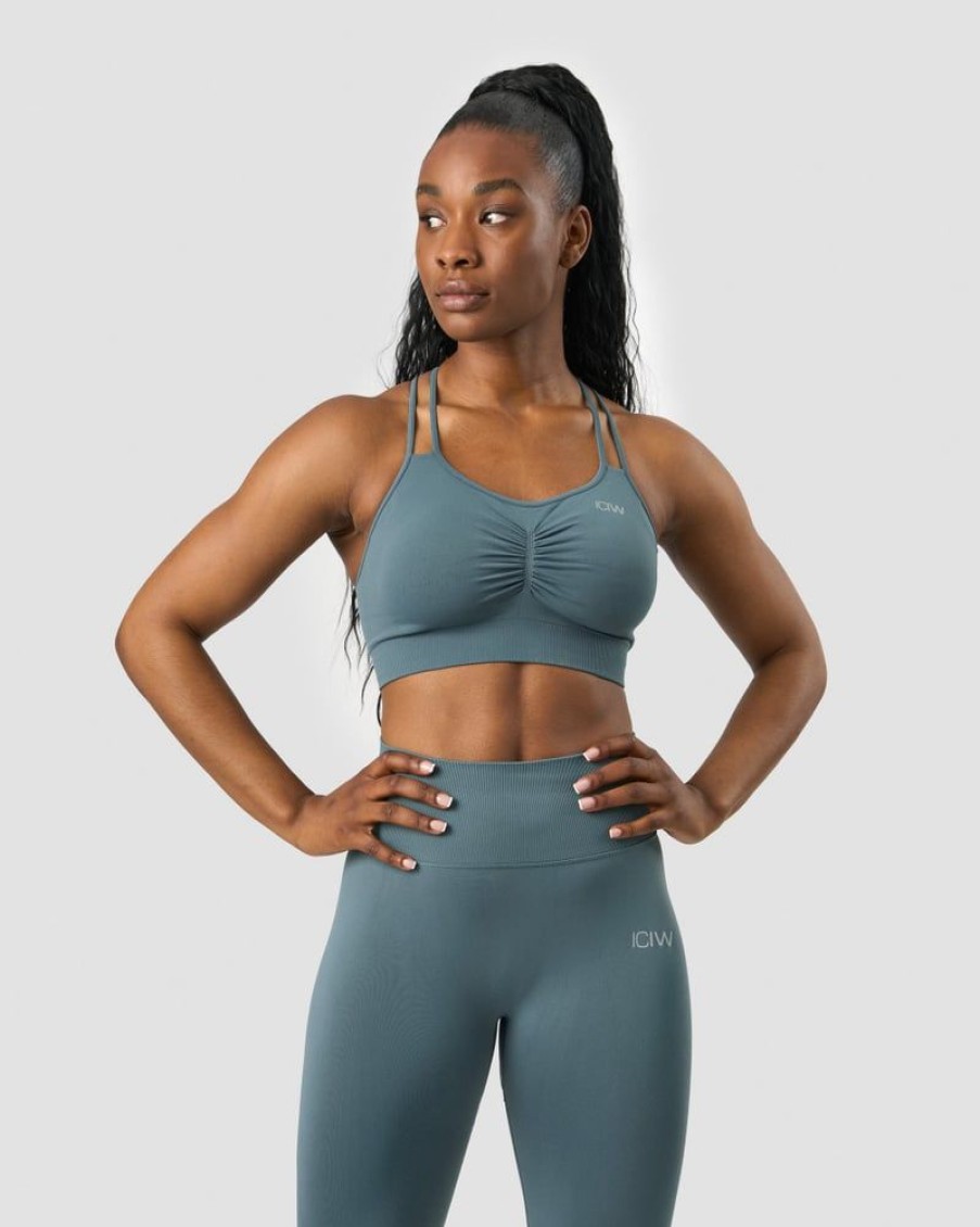Dame ICIW Sport-Bh | Define Seamless Scrunch Sports Bra Jungle Green