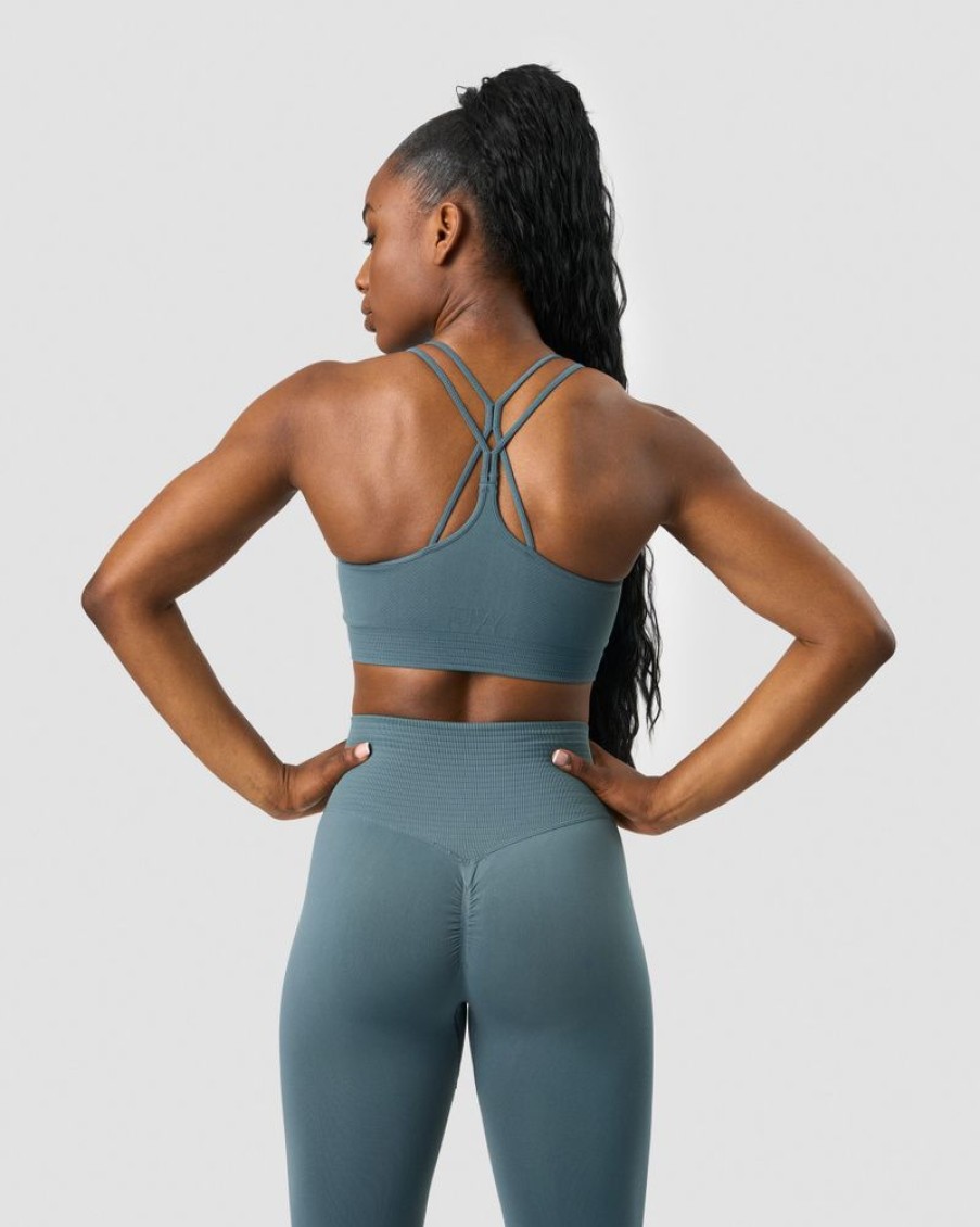 Dame ICIW Sport-Bh | Define Seamless Scrunch Sports Bra Jungle Green
