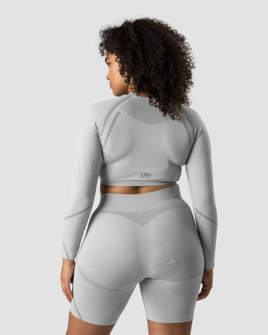 Dame ICIW Seamless | Blick Seamless Crop Top Light Grey