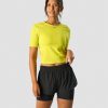 Dame ICIW T-Shirts | Charge Cropped Mid Sleeve Wmn Acid Yellow
