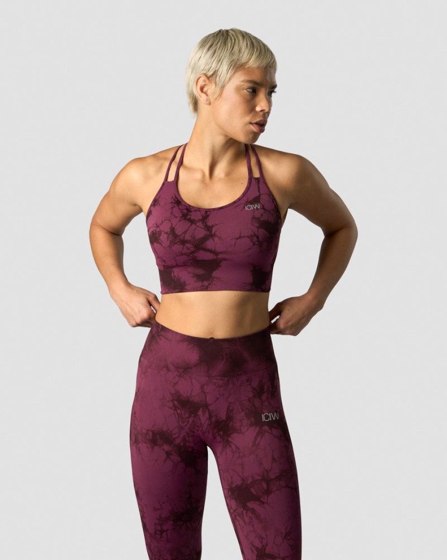 Dame ICIW Sport-Bh | Define Seamless Tie Dye Sports Bra Burgundy