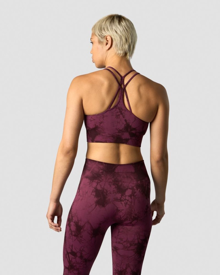 Dame ICIW Sport-Bh | Define Seamless Tie Dye Sports Bra Burgundy