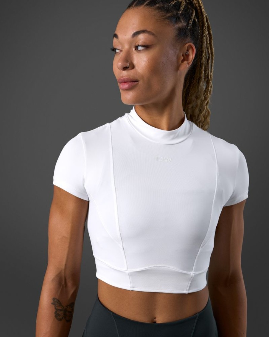Dame ICIW T-Shirts | Reboot Cropped T-Shirt White