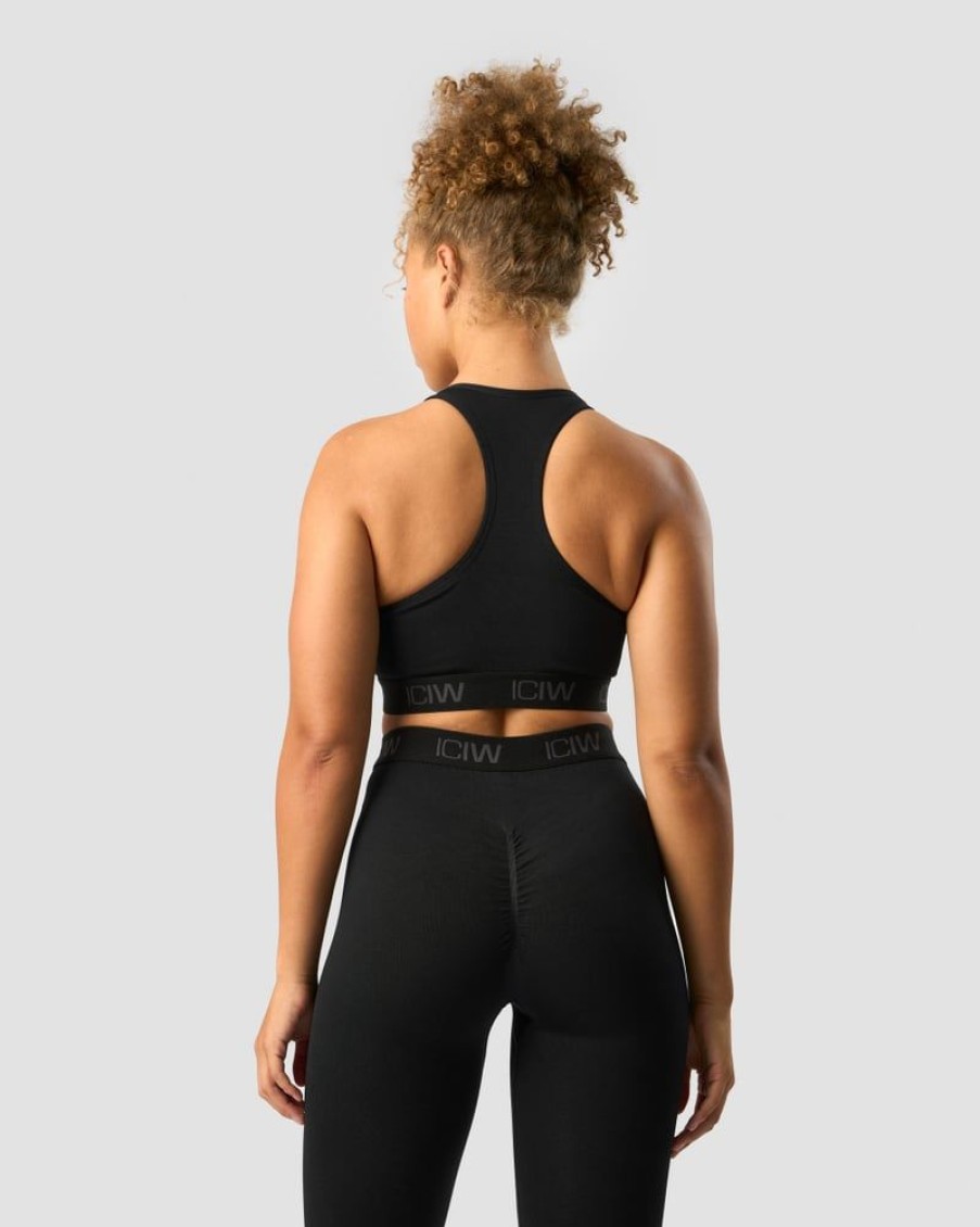 Dame ICIW Sport-Bh | Define Seamless Logo Scrunch Sports Bra Black