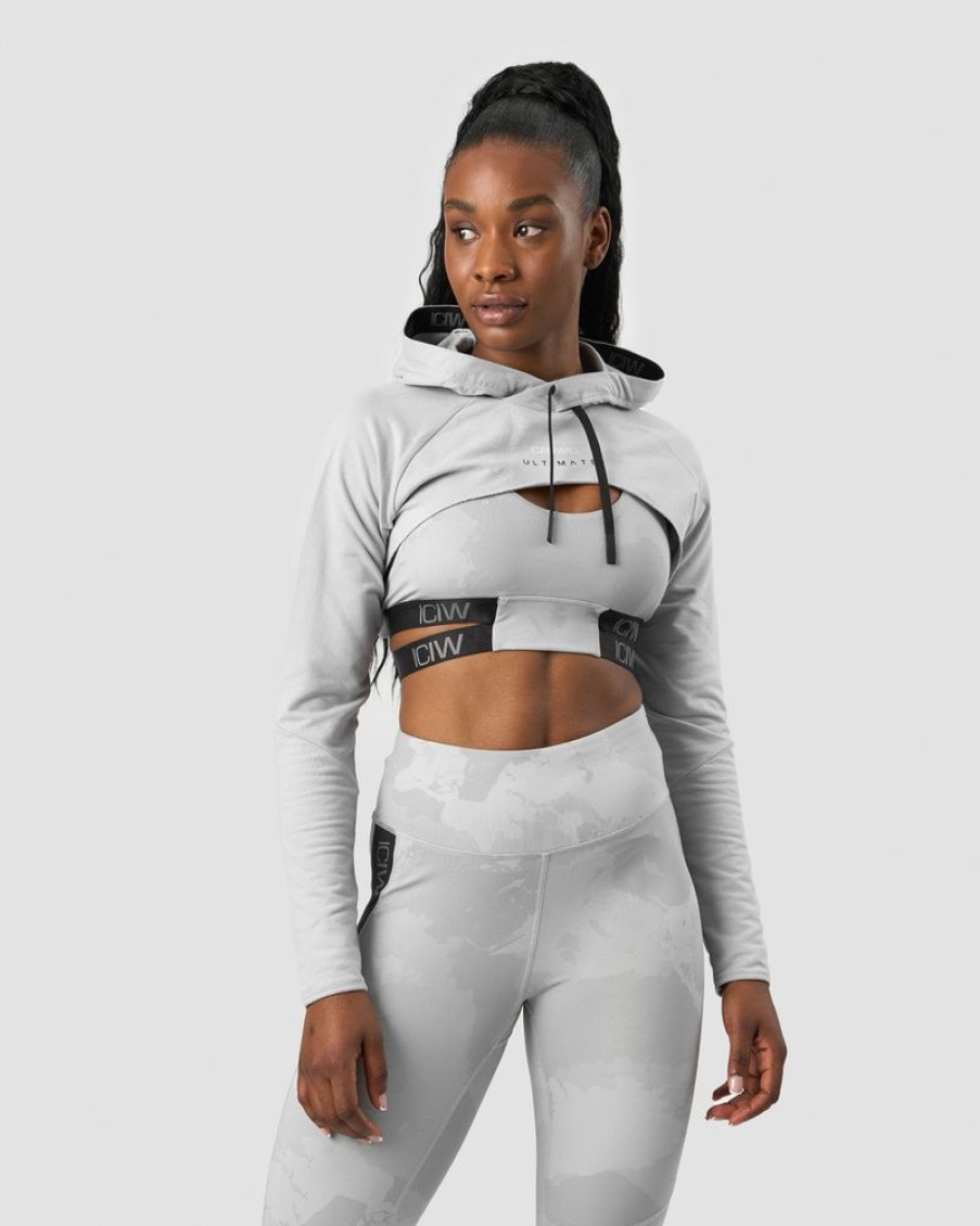 Dame ICIW Langermet | Ultimate Training Cropped Hoodie Light Grey