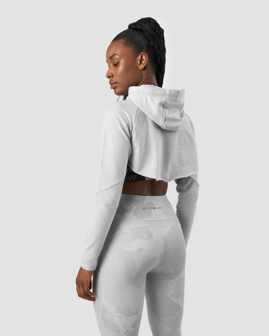 Dame ICIW Langermet | Ultimate Training Cropped Hoodie Light Grey