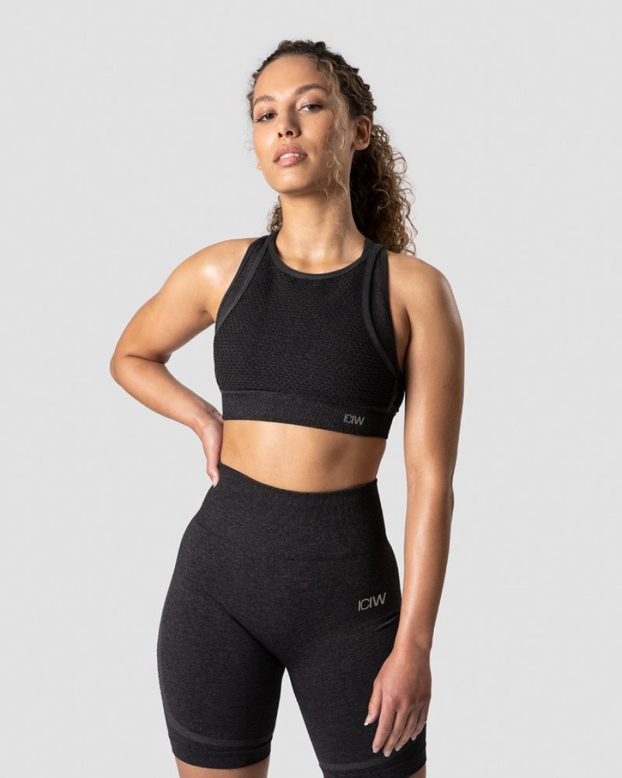 Dame ICIW Sport-Bh | Queen Mesh Icon Sports Bra Graphite Melange