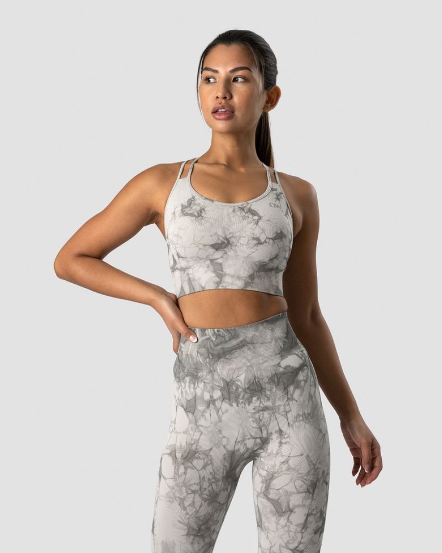 Dame ICIW Sport-Bh | Define Seamless Tie Dye Sports Bra Grey