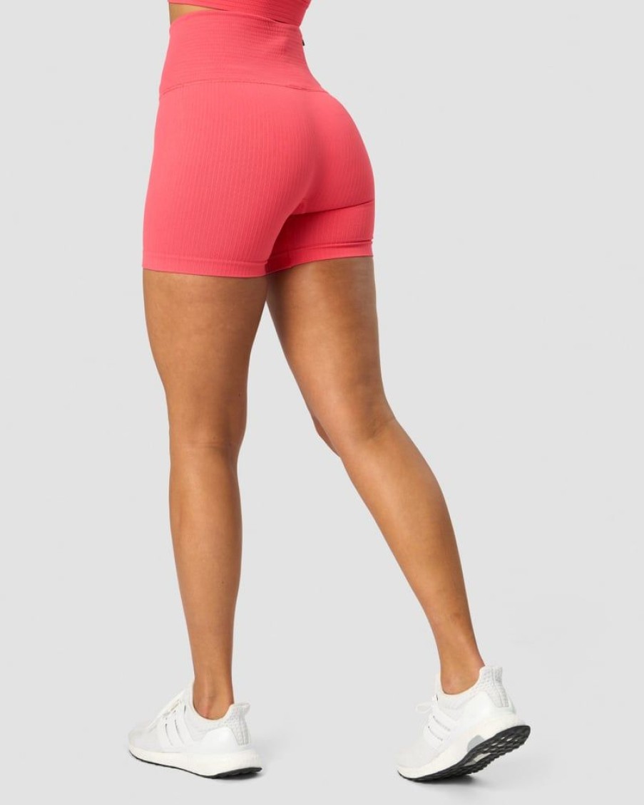 Dame ICIW Seamless | Ribbed Define Seamless Pocket Shorts Coral Red