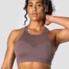Dame ICIW Sport-Bh | Revive Mesh Sports Bra Dusty Brown