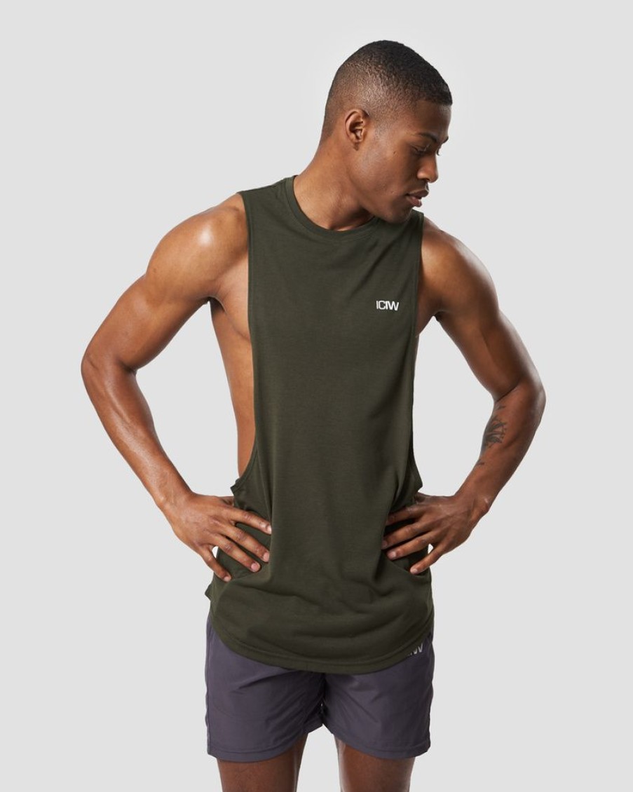 Herre ICIW Singleter | Training Open Tank Top Dark Army Men
