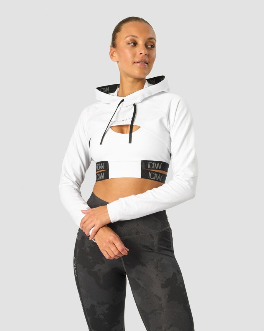 Dame ICIW Langermet | Ultimate Training Cropped Hoodie White