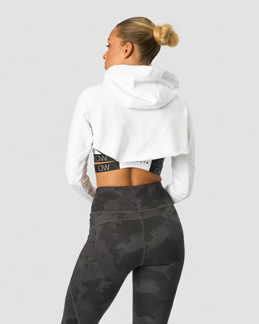 Dame ICIW Langermet | Ultimate Training Cropped Hoodie White