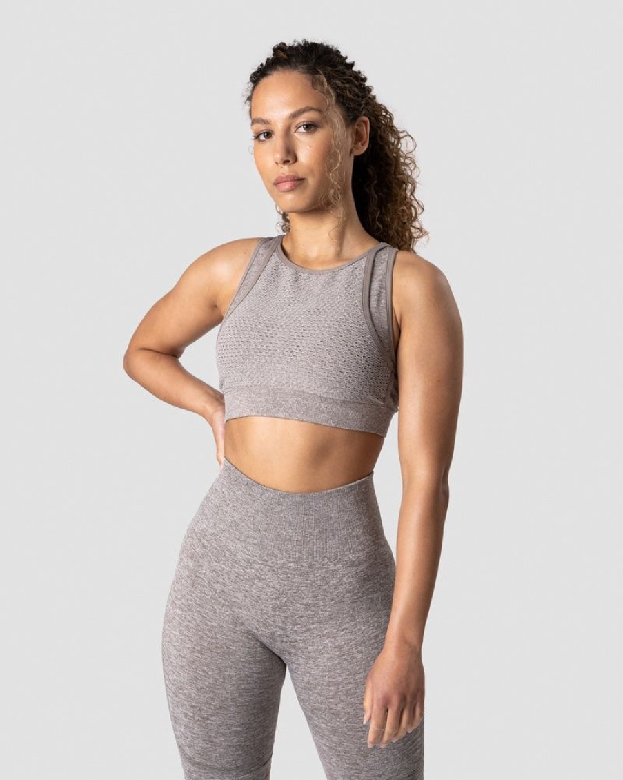 Dame ICIW Sport-Bh | Queen Mesh Icon Sports Bra Khaki Melange
