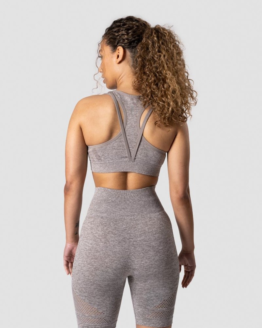 Dame ICIW Sport-Bh | Queen Mesh Icon Sports Bra Khaki Melange