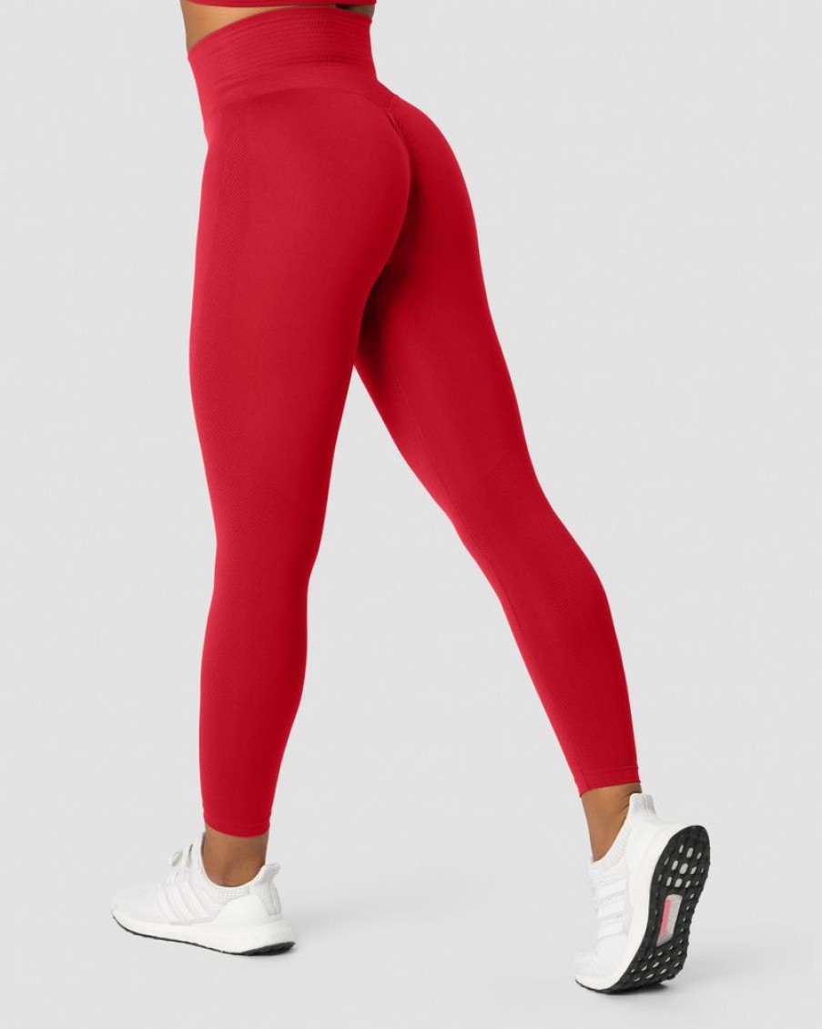 Dame ICIW Tights & Leggings | Define Seamless Scrunch Tights Red