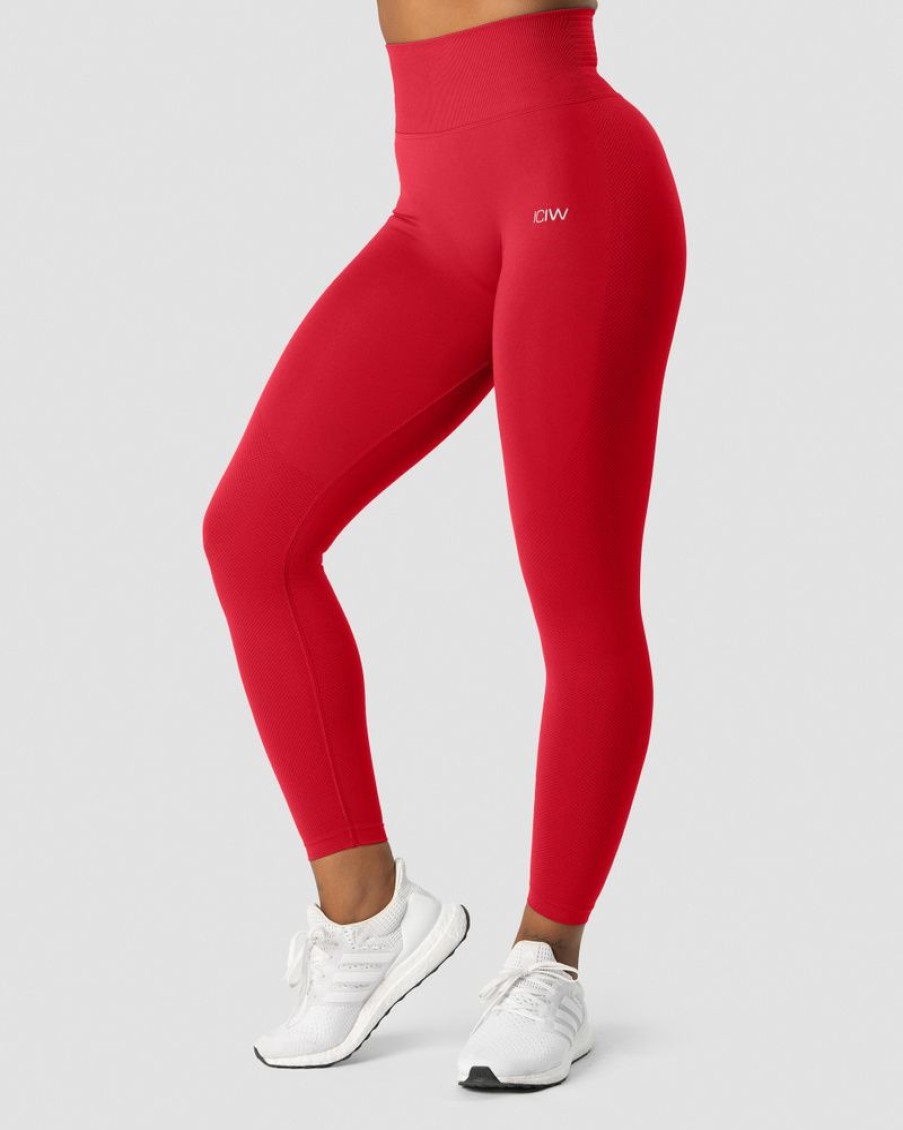 Dame ICIW Tights & Leggings | Define Seamless Scrunch Tights Red