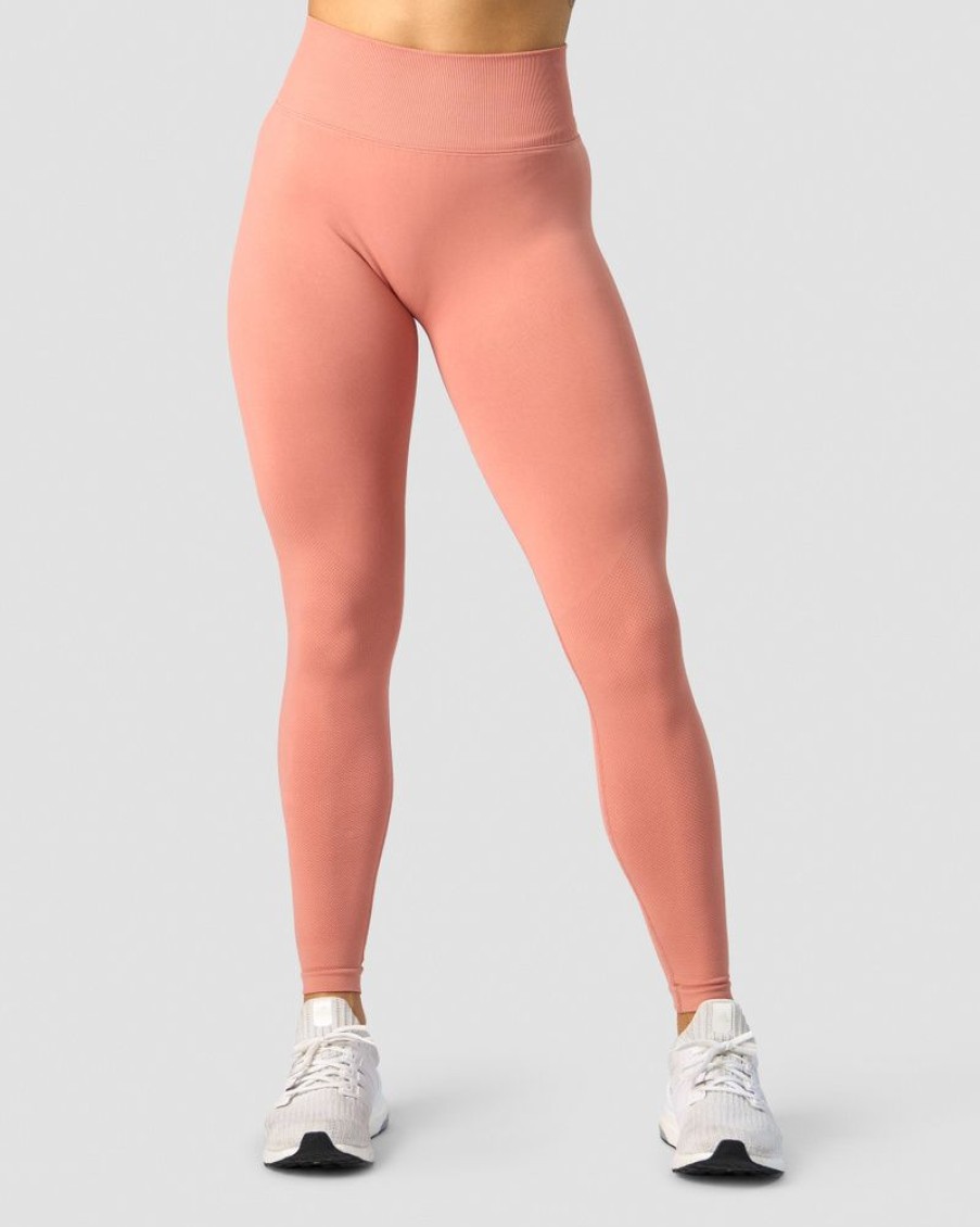 Dame ICIW Tights & Leggings | Define Seamless V-Shape Tights Light Rust
