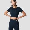 Dame ICIW Seamless | Define Seamless Cropped T-Shirt Dk Teal Melange Wmn